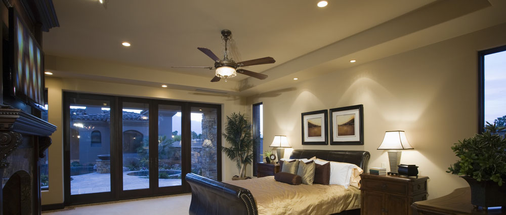 image of a bedroom with a ceiling fan